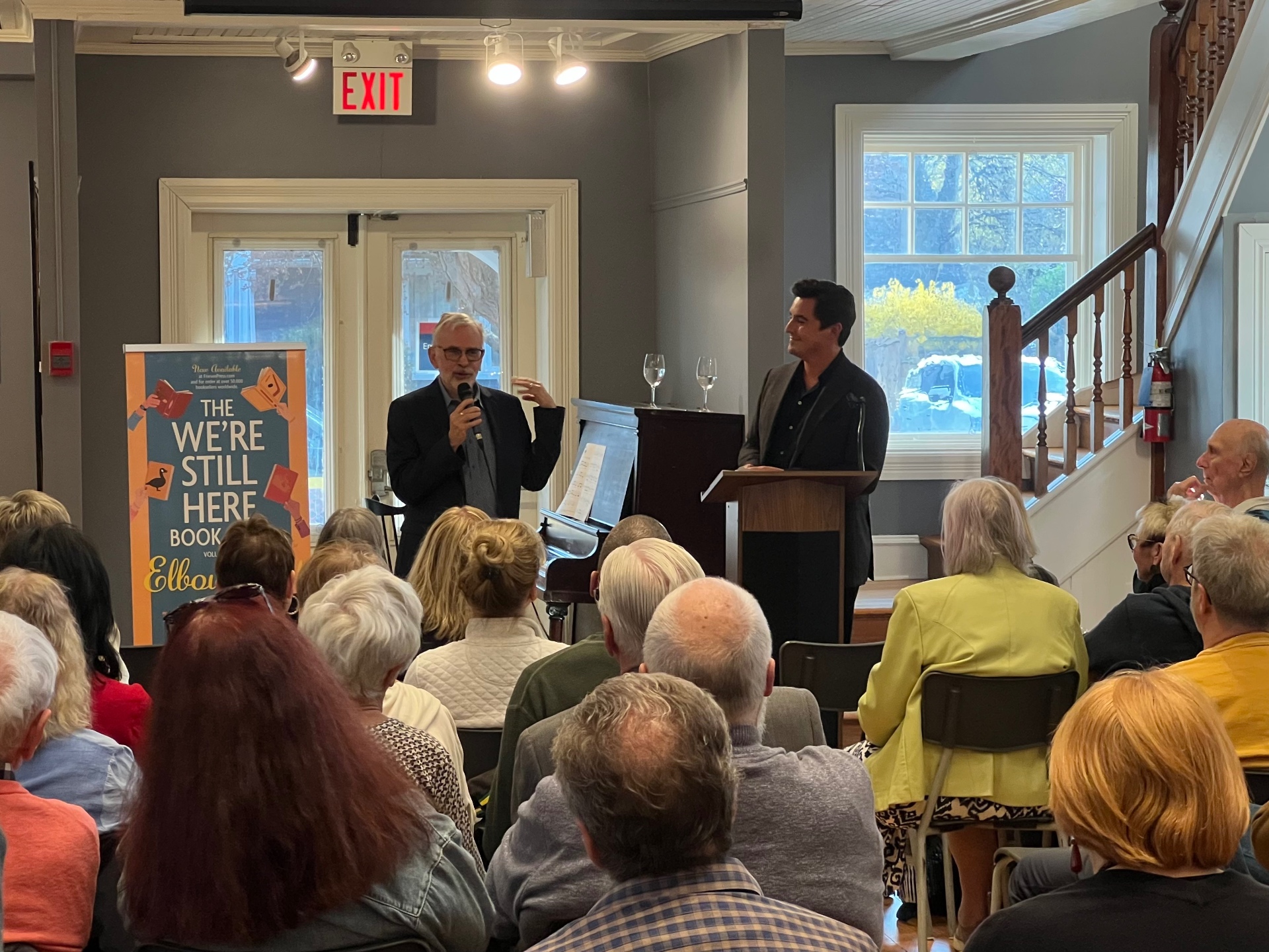 Weston at a community book event in Niagara-on-the-Lake